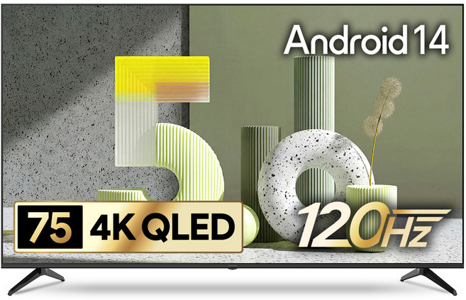 더함 CHIQ 4K UHD QLED DLG 120Hz 돌비 AI 스마트 구글5.0 TV, 191cm(75인치), UA751QLED SMART CINEMA60 25C1, 무타공 벽걸이형(추가비용발생), 방문설치