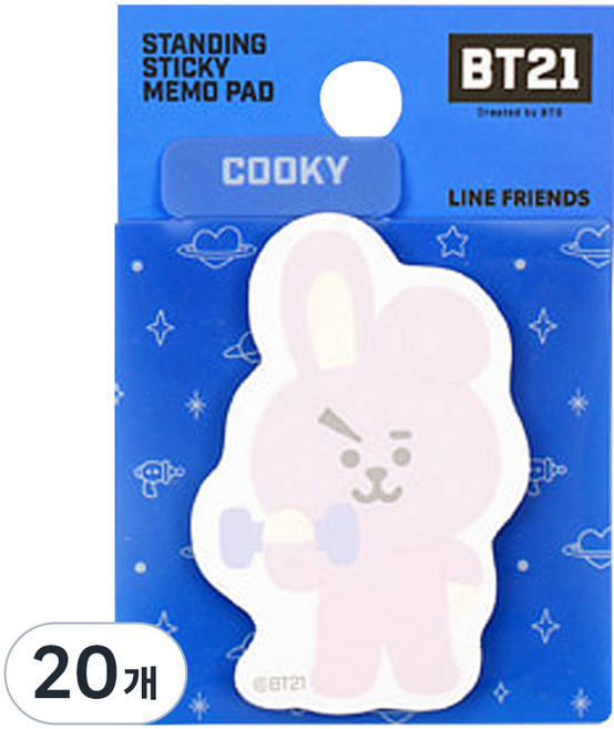 STUDIO EIGHT BT21 透明站立式便條紙 Cooky, 混合色, 20個, 1個