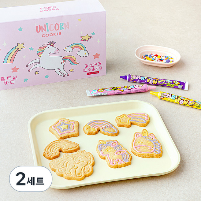 브로드카세 유니콘 쿠키 만들기 세트 아몬드, 230g, 1개입, 2세트