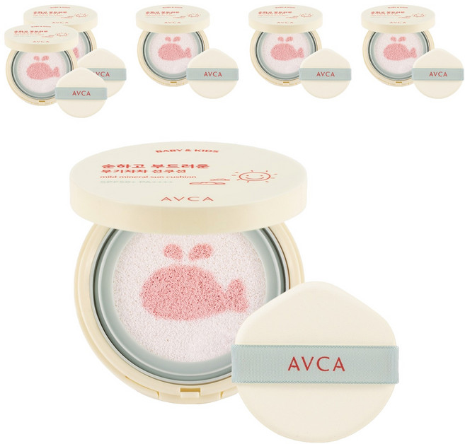 아브카 베이비 앤 키즈 저자극 무기자차 선쿠션 SPF50+ PA++++, 13g, 6개