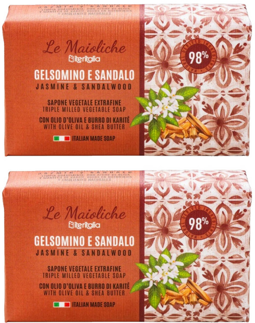 iteritalia 伊特雅 頂級植萃香氛皂 茉莉檀香, 175g, 2個