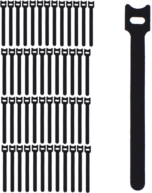 쥬롬 전선 정리 벨크로 케이블타이, 50개, 블랙