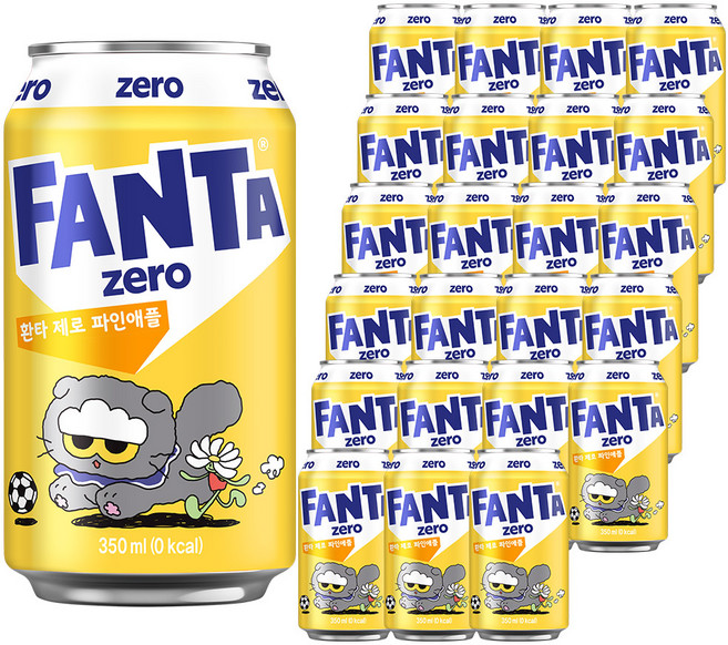 환타 제로 파인애플 탄산음료, 350ml, 24개