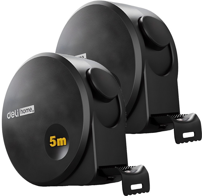 델리 고정밀 탄소강 미끄럼방지 줄자 19mm, 5m, 2개