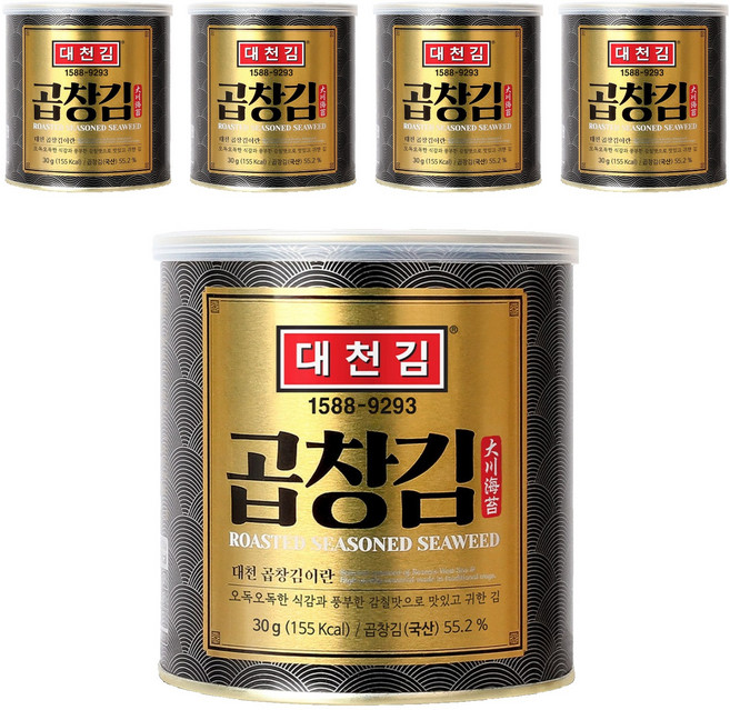 대천김 곱창김 캔, 30g, 5개
