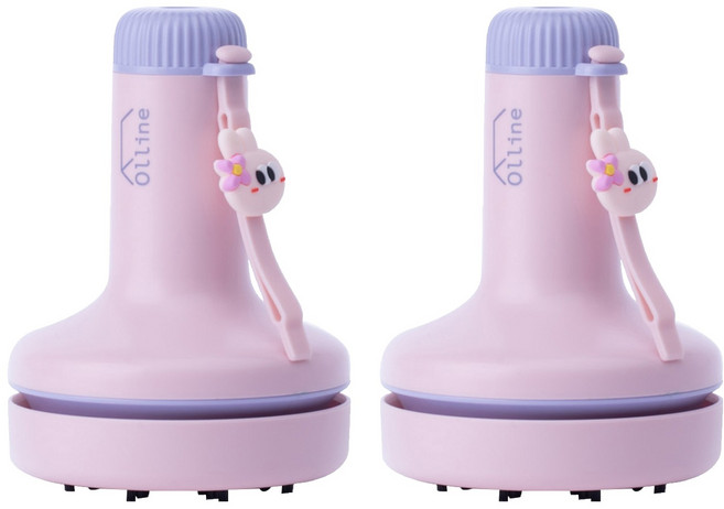 Olline 책상 지우개 충전식 C타입 청소기, 핑크, 2개