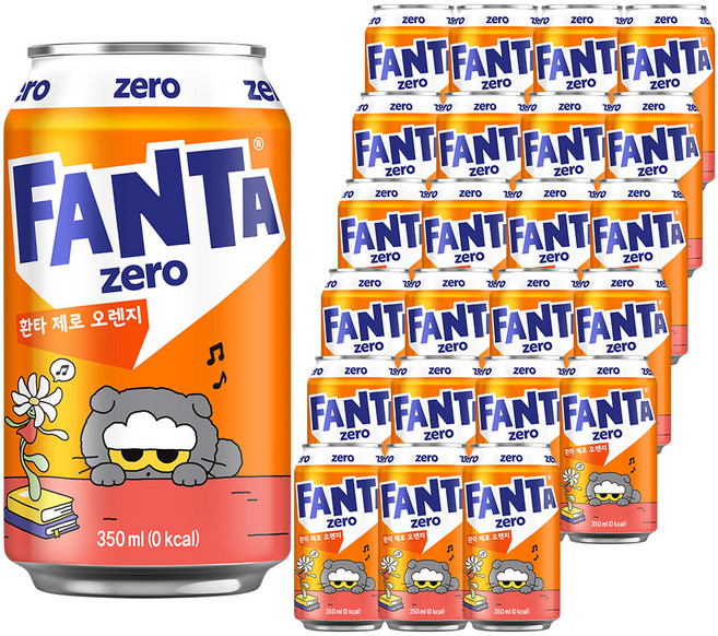 환타 제로 오렌지 탄산음료, 350ml, 24개