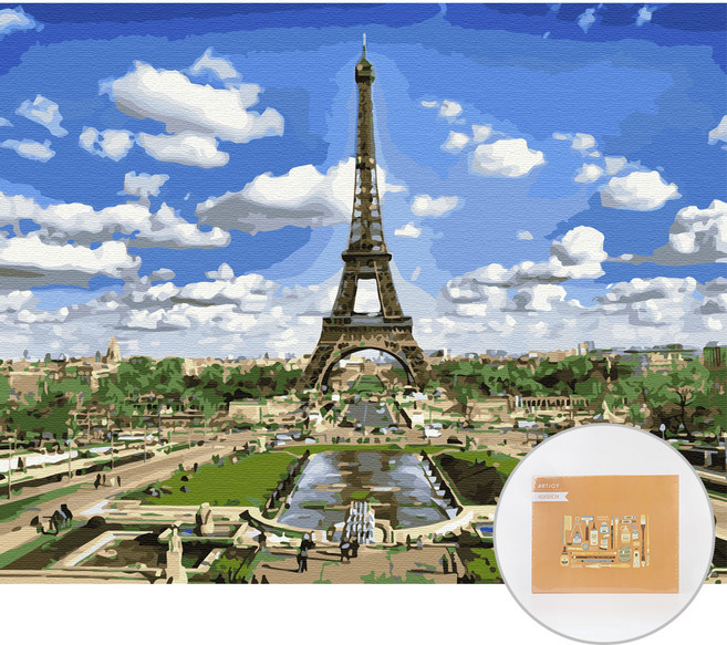 아트조이 DIY 명화 그리기 세트 40 x 50 cm 가로형, 구름속에펠탑, 1개