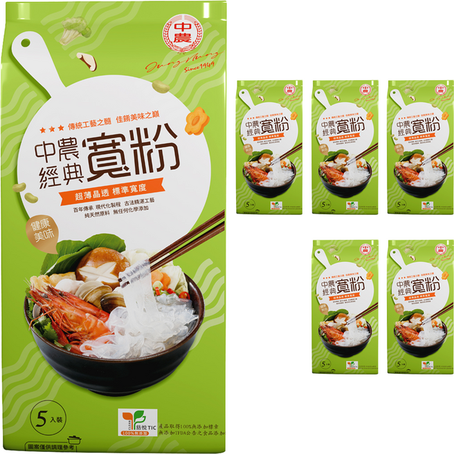中農粉絲 經典寬粉, 200g, 6包