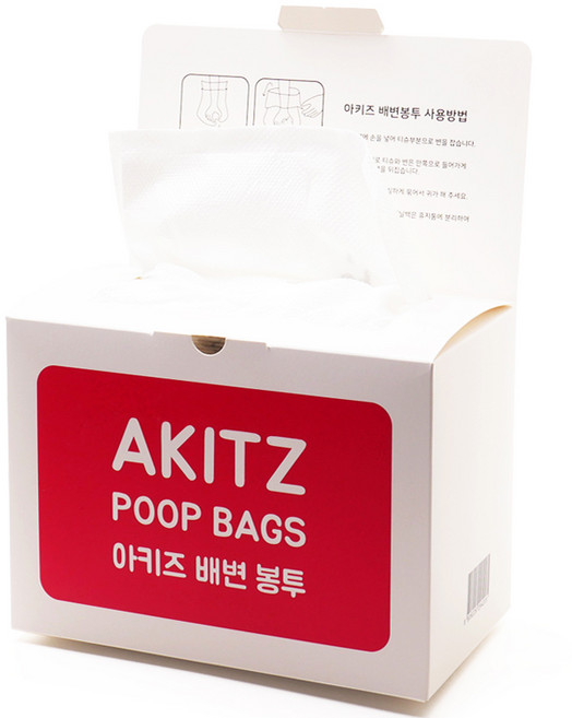 아키즈 강아지 티슈와 비닐이 한장으로 향긋한 플로랄향 배변봉투, 혼합색상, 30개입, 1개