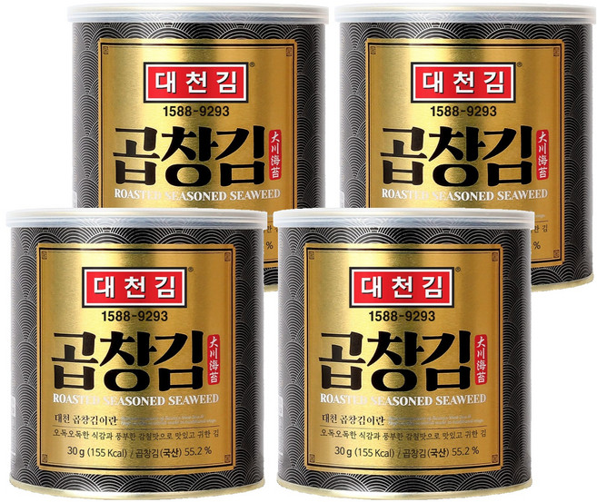 대천김 곱창김 캔, 30g, 4개