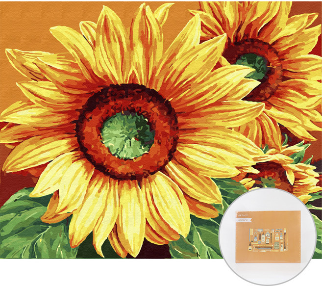 아트조이 DIY 명화 그리기 세트 40 x 50 cm 가로형, 붉은해바라기, 1개