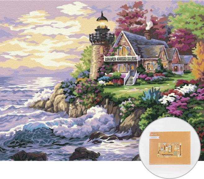 아트조이 DIY 명화그리기 가로형 50 x 40cm, 석양에물든등대, 1개