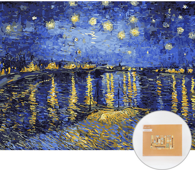 아트조이 DIY 명화그리기 가로형 50 x 40cm, 아를의별이빛나는밤, 1개