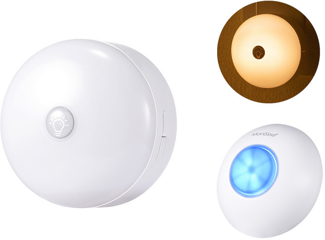 MoniSee 莫尼希 北歐風觸控夜燈無線門鈴 電池款/套組/一對一 小夜燈/床頭燈/居家門鈴/音樂門鈴, 1組