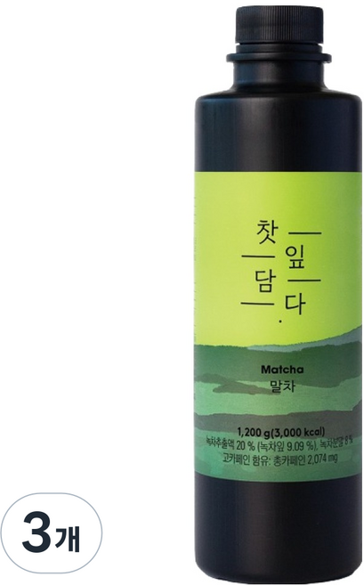 스위트컵 찻잎담다 말차, 3개, 1.2kg