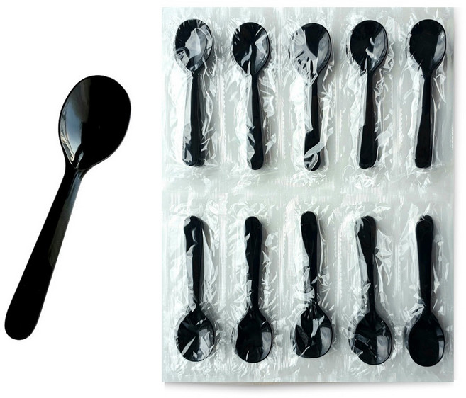 생활을그리다 미니미니 스푼 8.5cm 개별포장 블랙, 200개입, 1개