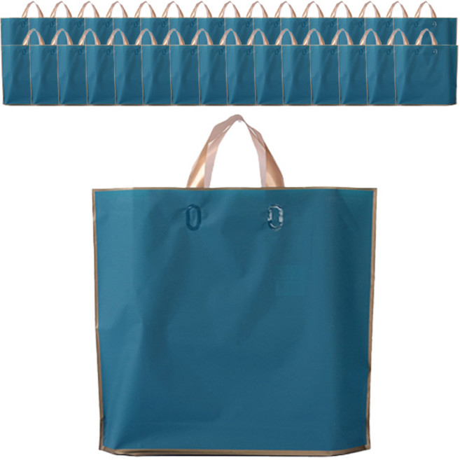 마켓감성 옷가게 무광 감각 쇼핑백, 블루, 50개