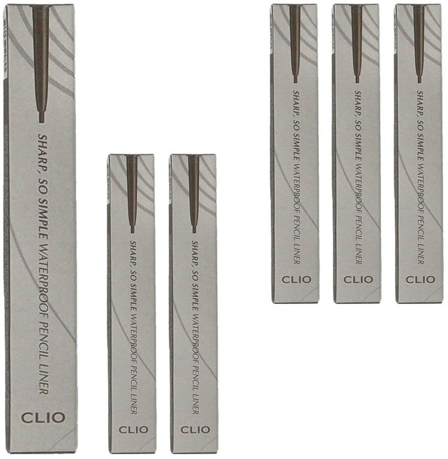 CLIO 珂莉奧 流線防水抗暈眼線膠筆 140mg, DARK BROWN, 6支