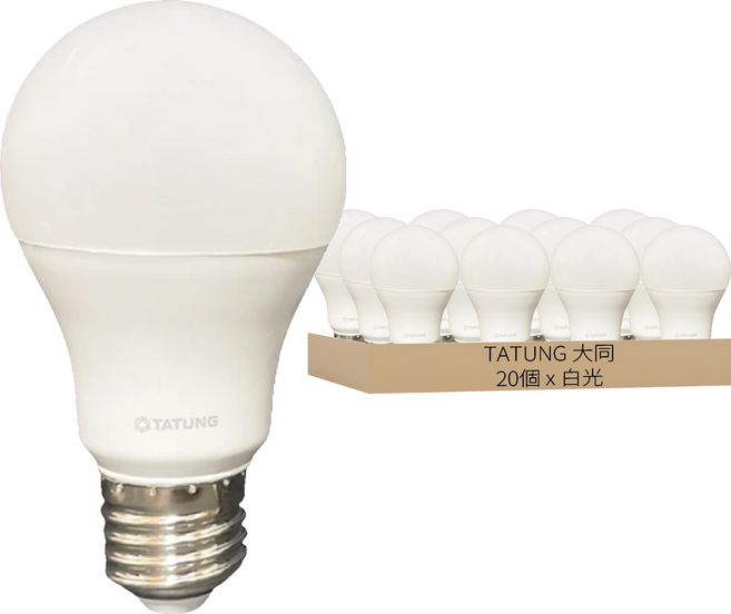 TATUNG 大同 LED燈泡 12W E27, 白光, 20個
