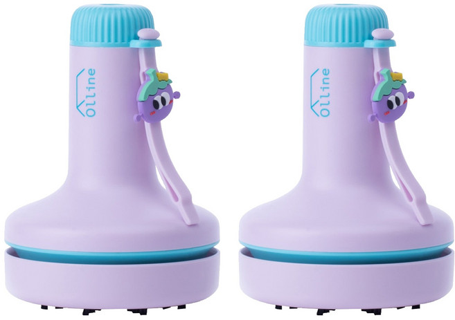 올리네 책상 지우개 충전식 청소기 C타입, 퍼플, 2개