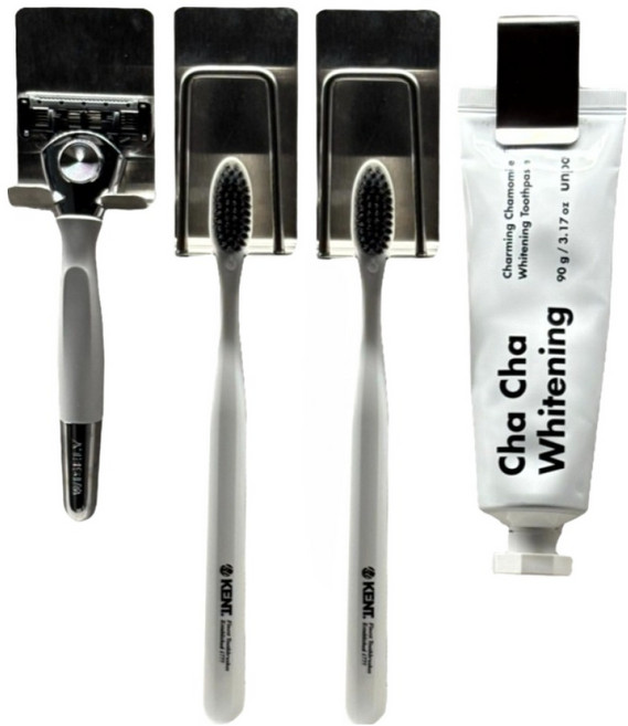 홈나나 2세대 올 스텐 칫솔걸이 2인 세트, 1개, 스테인레스