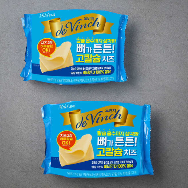 남양유업 드빈치 뼈가튼튼 고칼슘 치즈 15매, 270g, 2개