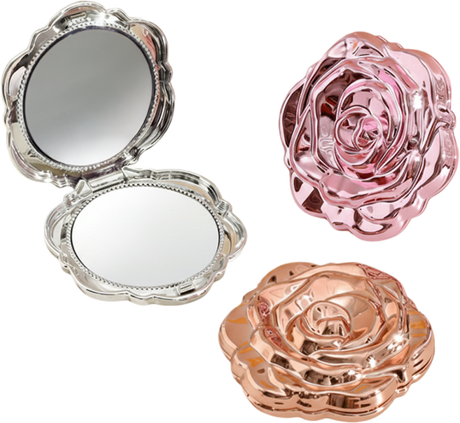 와이홉 로즈 손거울 3종 세트, 핑크, 실버, 로즈골드, 1개