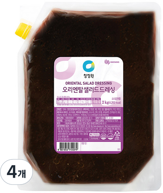 청정원 오리엔탈 샐러드 드레싱, 4개, 2kg