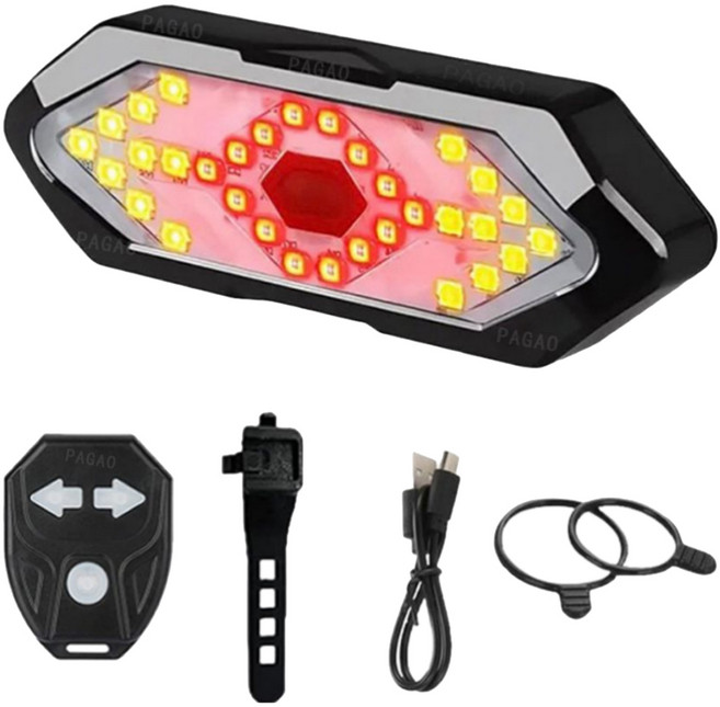 아이젠하우스 LED 자전거 깜빡이 세트, 검은색, 1세트