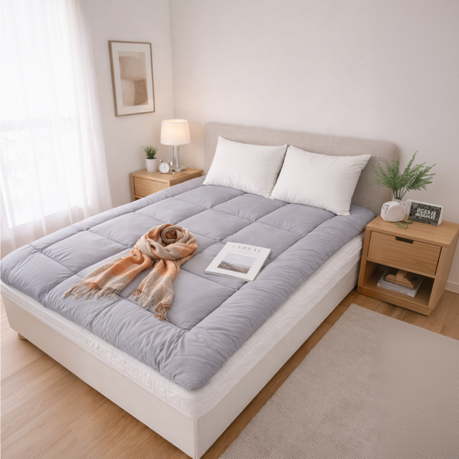 데보코 사계절 침대 토퍼 매트리스, 그레이