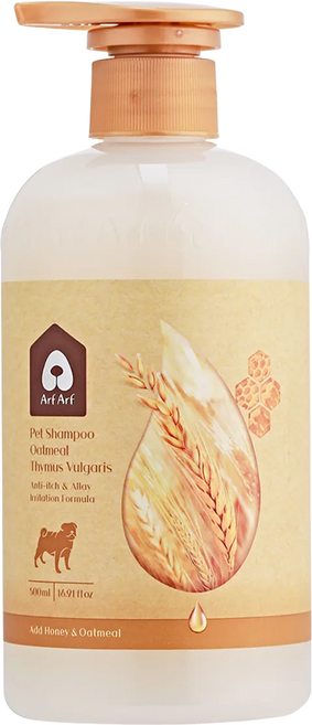 Arf Arf 旺芙 舒敏專用草本護膚燕麥寵物洗毛精 500mL 適用於犬貓 舒敏保濕 添加蜂蜜及燕麥, 1瓶