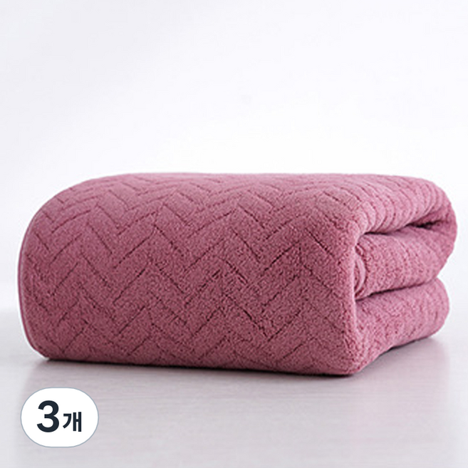 원이네 대형 샤워타월 극세사, 핑크, 3개