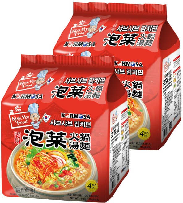 KORMOSA 韓寶 泡菜火鍋麵 110g 4包, 8包