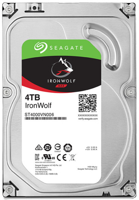 씨게이트 IronWolf NAS용 HDD, 4TB, ST4000VN006