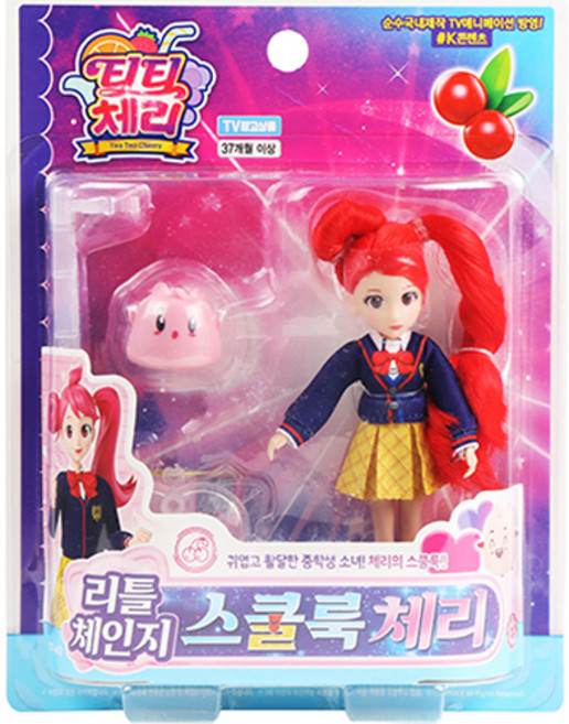 티티체리 리틀 체인지 스쿨룩 체리 인형, 혼합색상, 1개