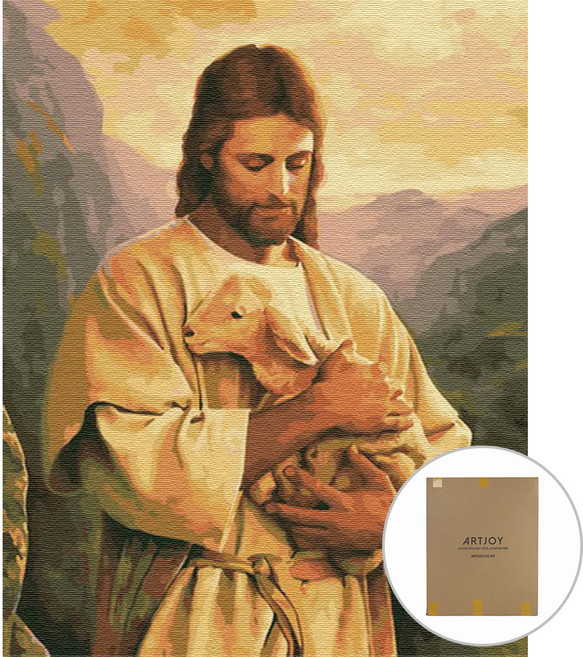 아트조이 DIY 명화그리기 세트 60 x 75 cm 세로형, 선한 목자와 양, 1개