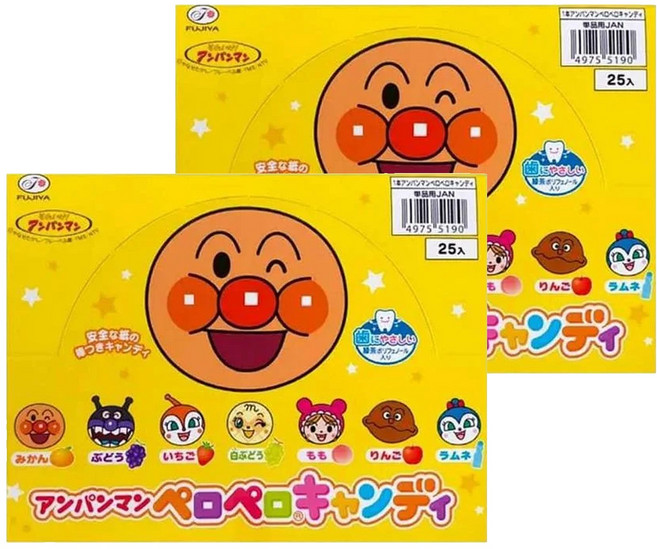 FUJIYA 不二家 麵包超人棒棒糖 25支, 200g, 2盒