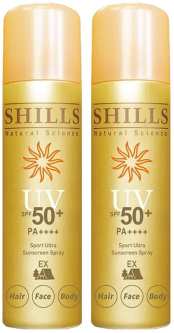 SHILLS 舒兒絲 很耐曬超清爽亮白防曬冰鎮噴霧 極限戶外EX SPF50+ PA++++, 90g, 2件