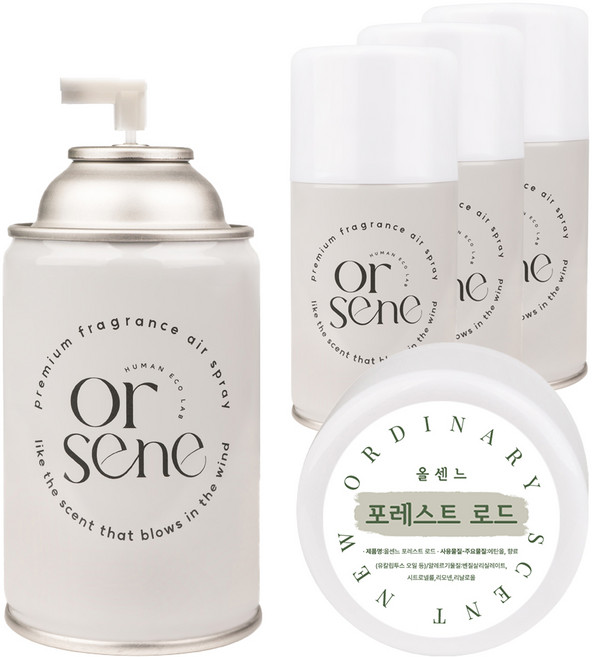 올센느 프리미엄 니치 방향제 리필, 250ml, 4개, 포레스트 로드