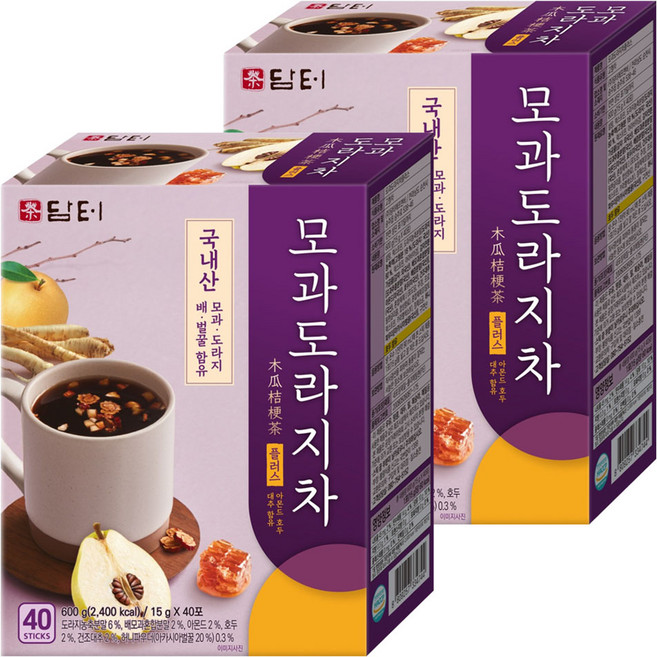 담터 모과 도라지차 플러스, 15g, 40개입, 2개