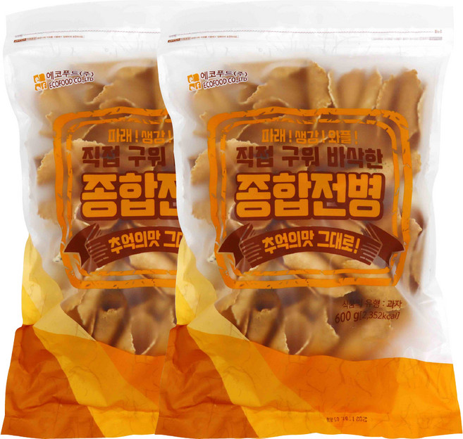 에코푸드 파래 생강 와플 종합전병, 600g, 2개
