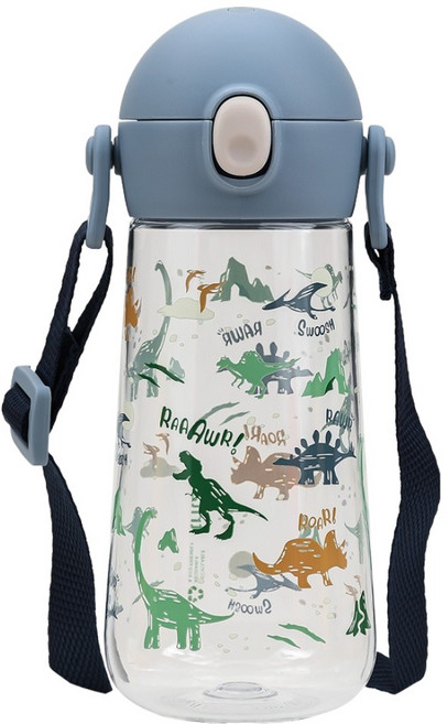 릴팡 더보틀 원터치 어깨끈 트라이탄 물통, 다이노, 470ml, 1개