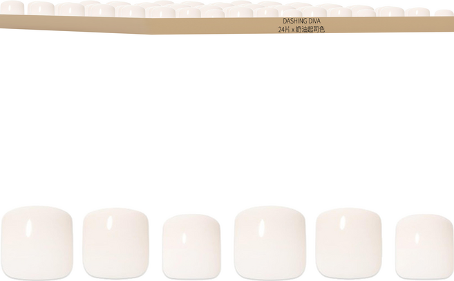 DASHING DIVA Magic Press 腳趾美甲貼片 24片組, 奶油起司, 1組