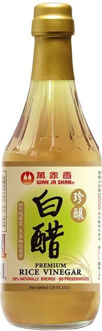 萬家香 珍釀白醋 100%純天然釀造 不添加防腐劑, 600ml, 1瓶