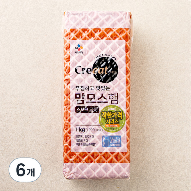 크레잇 맘모스햄, 1kg, 6개