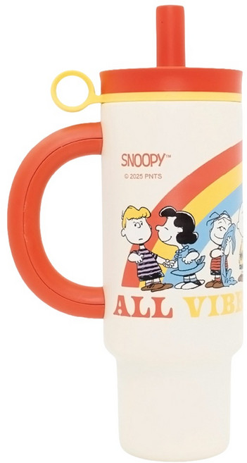 COTD 陶瓷保溫把手杯 SNOOPY聯名款, 米白色, 1個, 1.1L