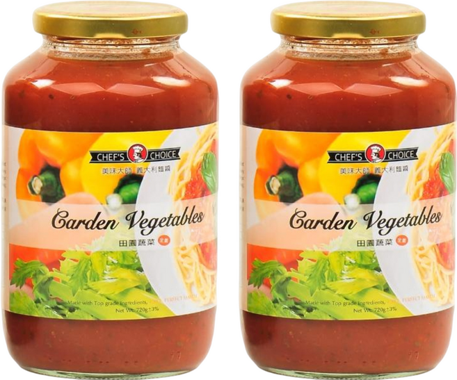 CHEF'S CHOICE 美味大師 義大利麵醬 田園蔬菜, 720g, 2罐