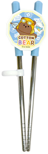 르번 코튼베어 유아용 양손 교정 젓가락, 혼합색상, 1개