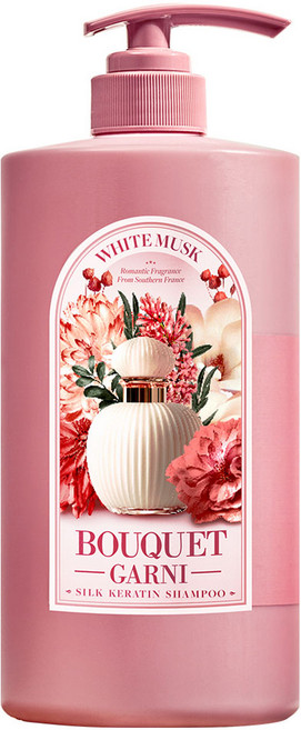 부케가르니 실크 케라틴 샴푸 화이트머스크향, 1L, 1개